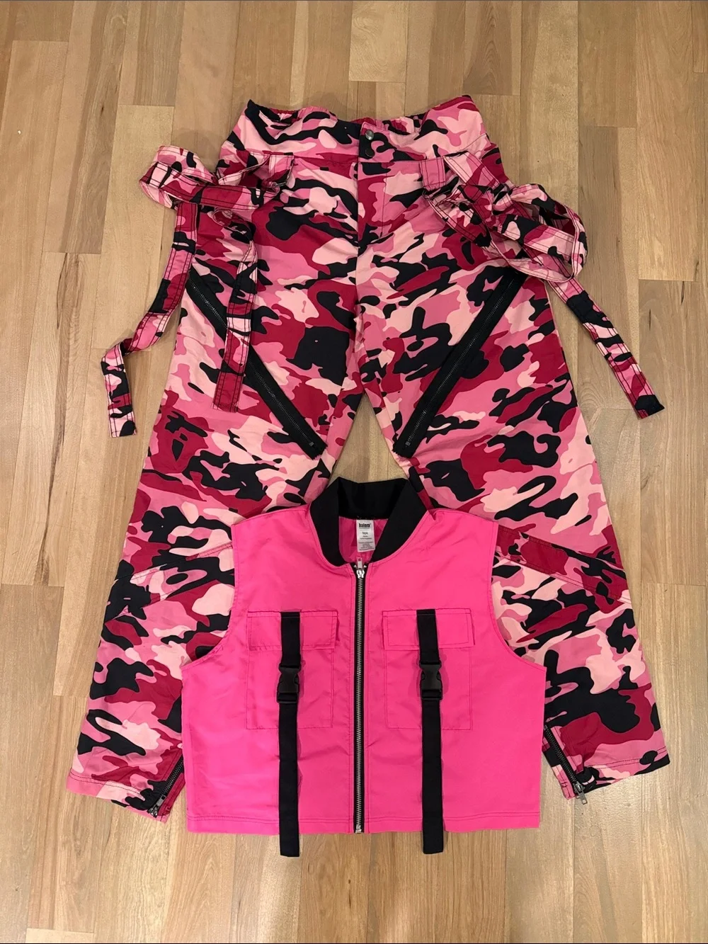 Balera Pink Camo Vest and Pants Hip Hop Set